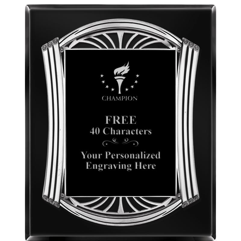 10.5X13 ROMAN BLACK W SLV PLQ