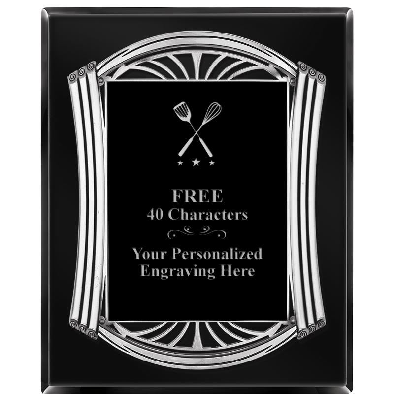 10.5X13 ROMAN BLACK W SLV PLQ