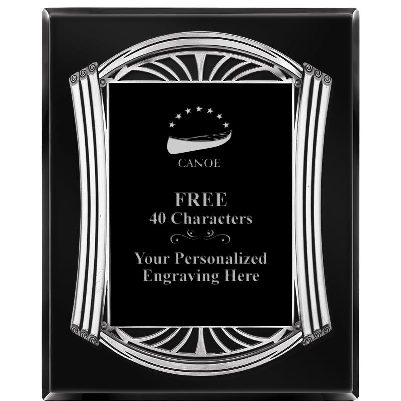 10.5X13 ROMAN BLACK W SLV PLQ