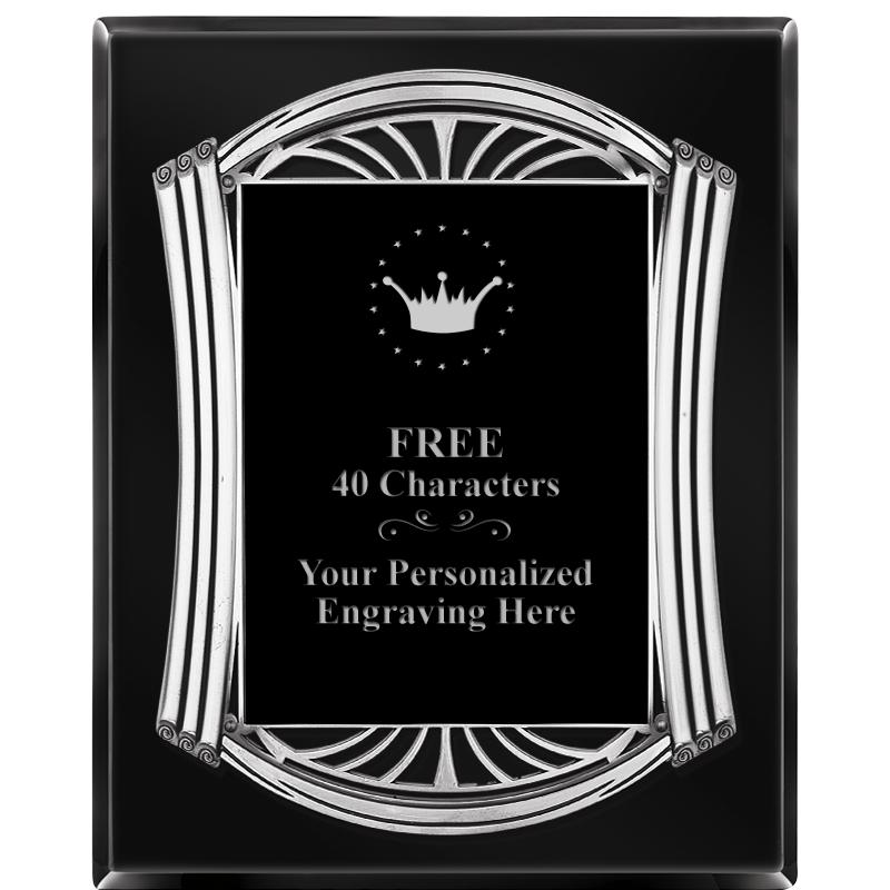 10.5X13 ROMAN BLACK W SLV PLQ