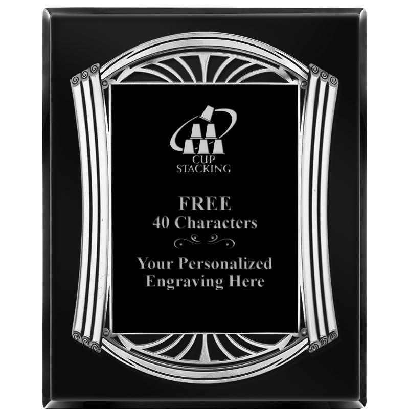 10.5X13 ROMAN BLACK W SLV PLQ