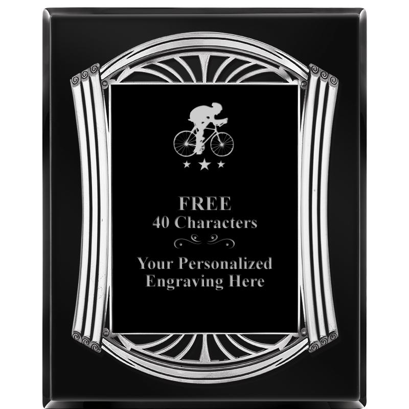 10.5X13 ROMAN BLACK W SLV PLQ