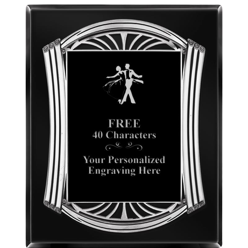 10.5X13 ROMAN BLACK W SLV PLQ