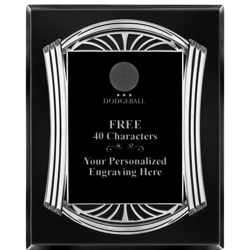 10.5X13 ROMAN BLACK W SLV PLQ