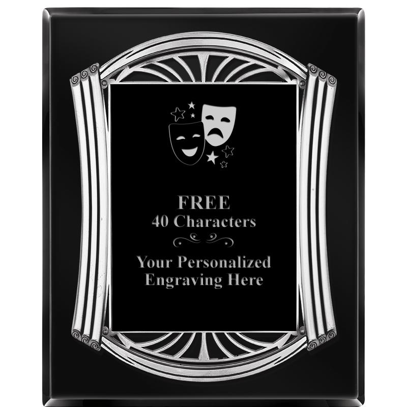 10.5X13 ROMAN BLACK W SLV PLQ