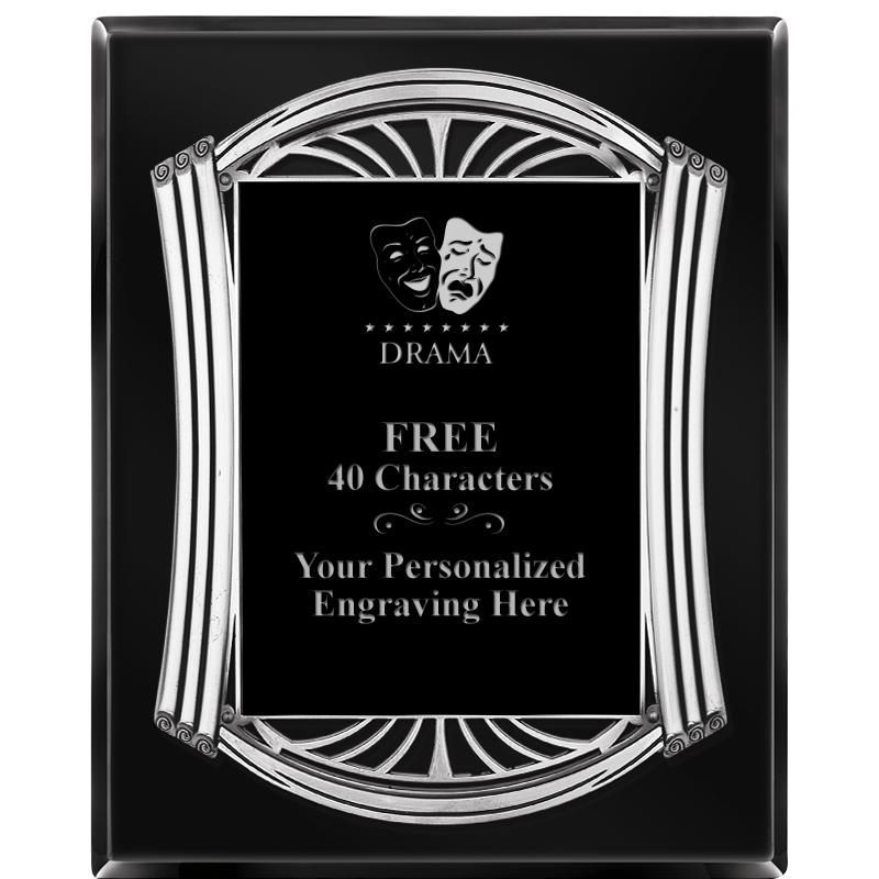 10.5X13 ROMAN BLACK W SLV PLQ