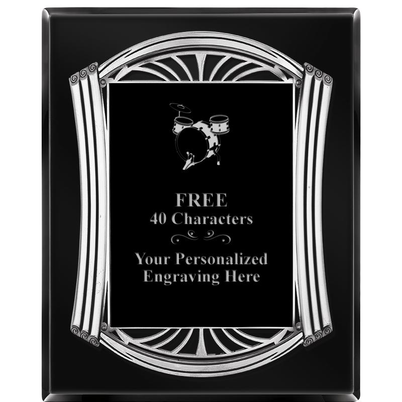 10.5X13 ROMAN BLACK W SLV PLQ