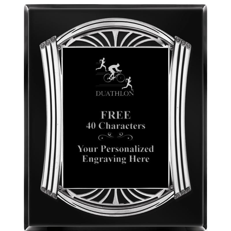 10.5X13 ROMAN BLACK W SLV PLQ