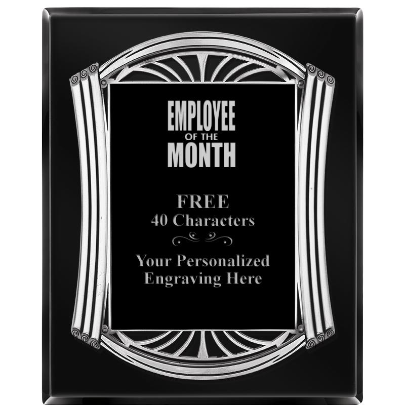 10.5X13 ROMAN BLACK W SLV PLQ