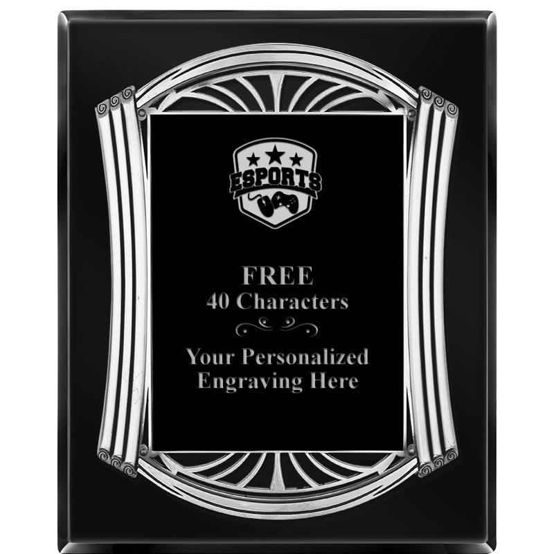 10.5X13 ROMAN BLACK W SLV PLQ