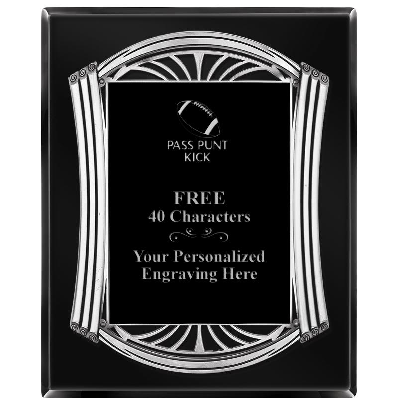 10.5X13 ROMAN BLACK W SLV PLQ