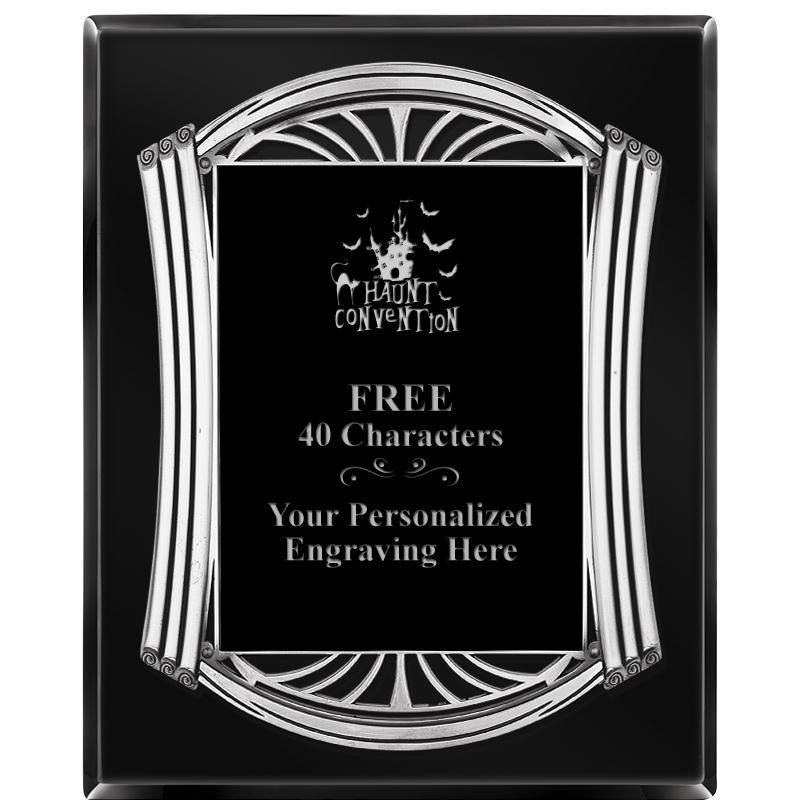 10.5X13 ROMAN BLACK W SLV PLQ