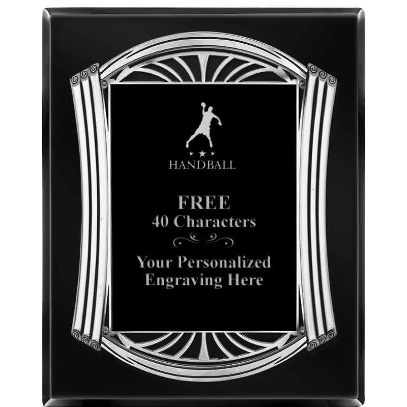 10.5X13 ROMAN BLACK W SLV PLQ