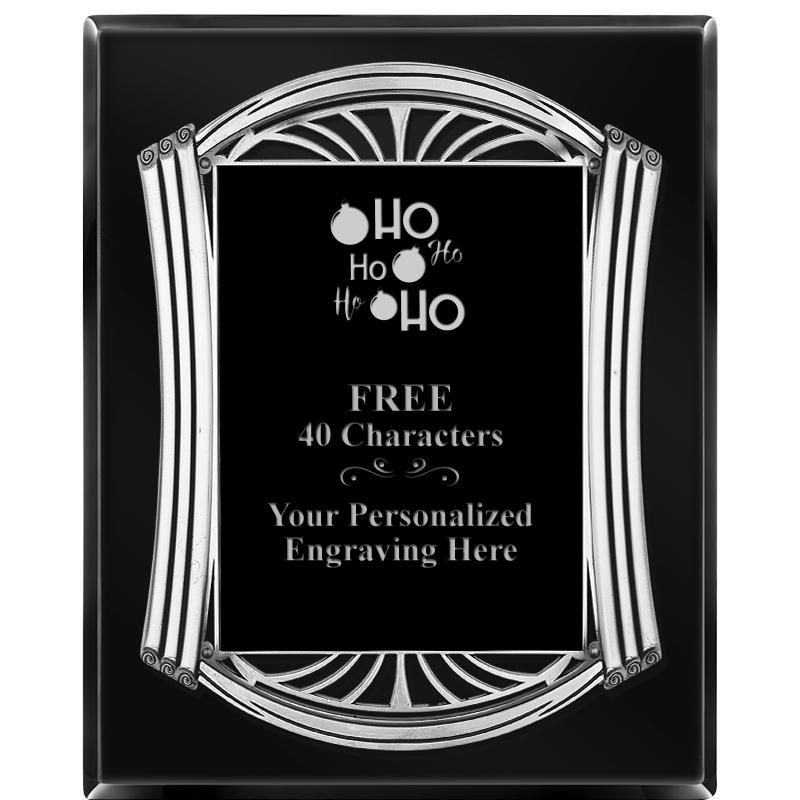 10.5X13 ROMAN BLACK W SLV PLQ