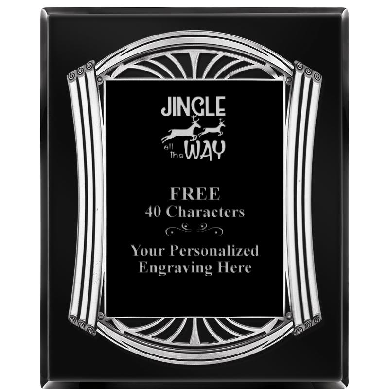 10.5X13 ROMAN BLACK W SLV PLQ