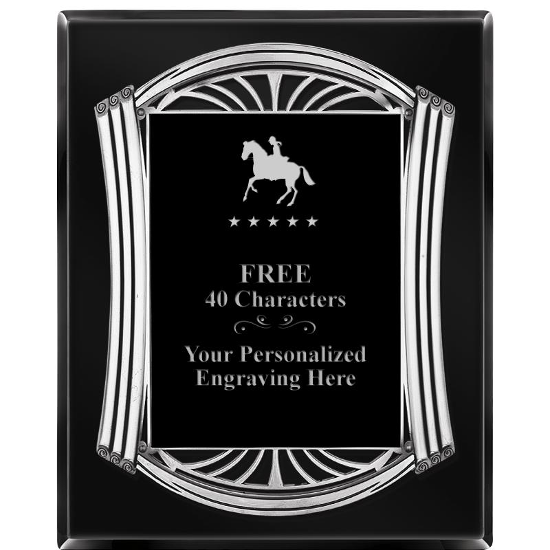 10.5X13 ROMAN BLACK W SLV PLQ