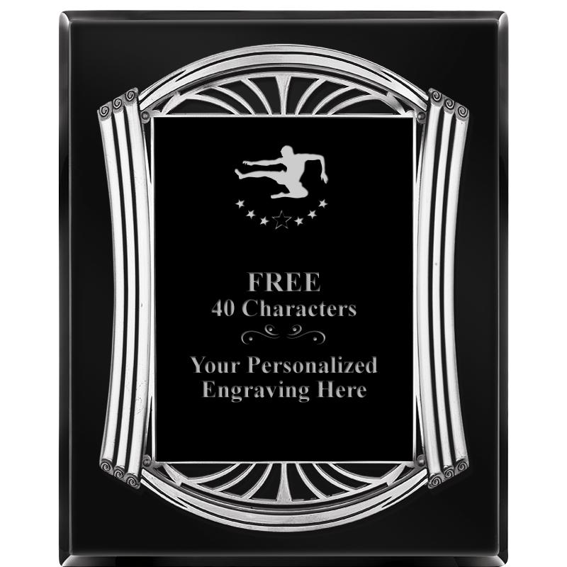 10.5X13 ROMAN BLACK W SLV PLQ