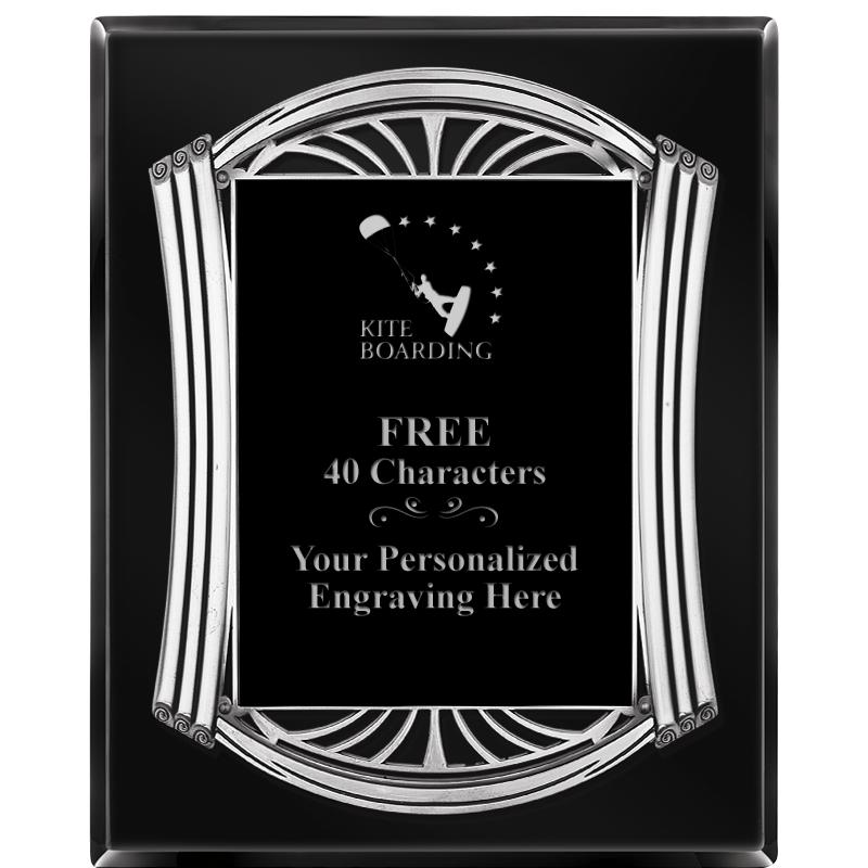 10.5X13 ROMAN BLACK W SLV PLQ