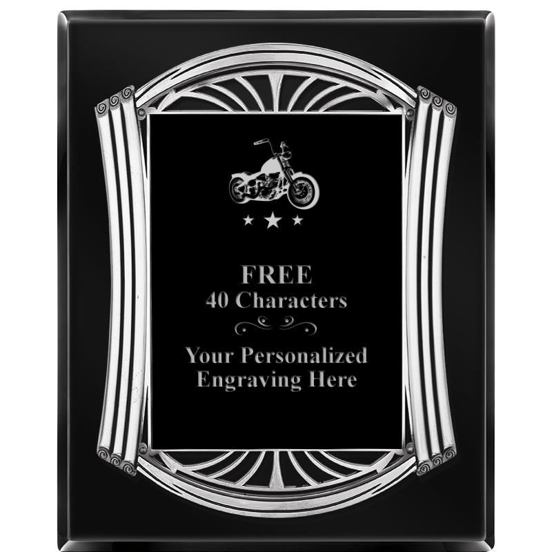 10.5X13 ROMAN BLACK W SLV PLQ