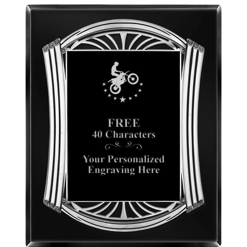 10.5X13 ROMAN BLACK W SLV PLQ