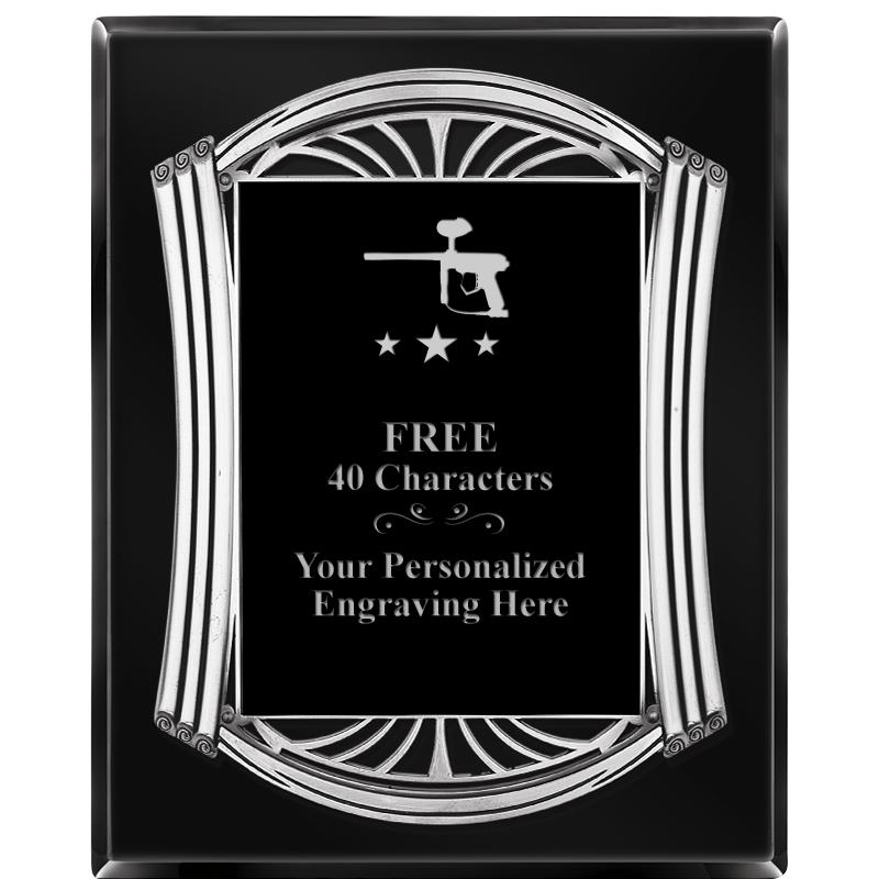 10.5X13 ROMAN BLACK W SLV PLQ