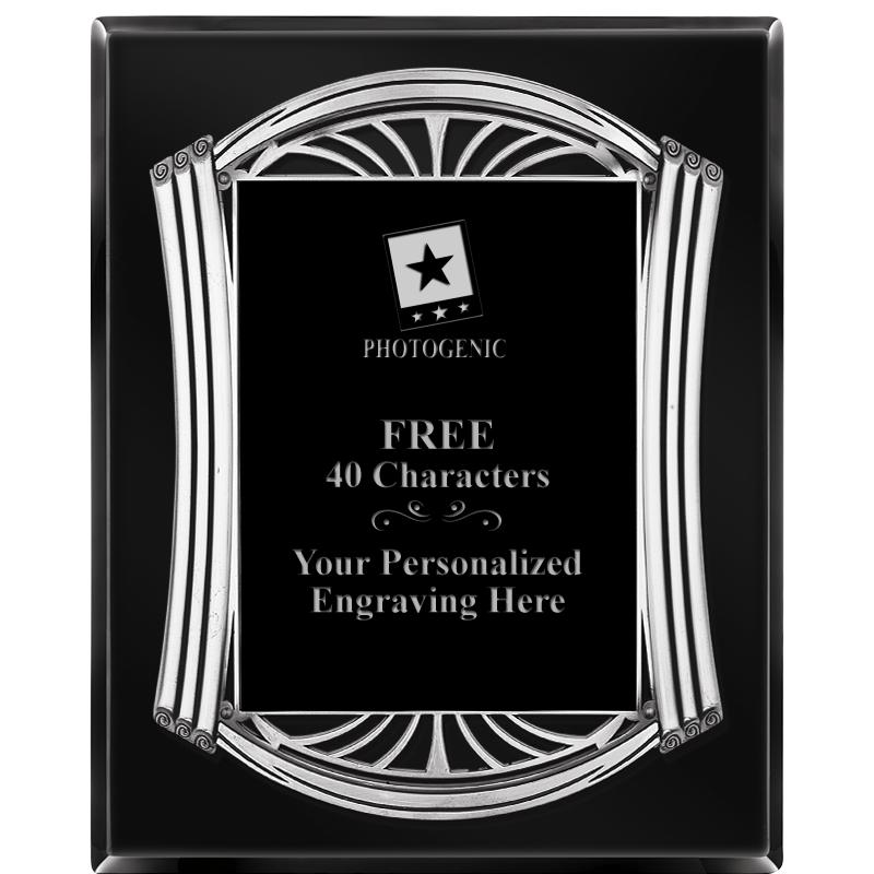 10.5X13 ROMAN BLACK W SLV PLQ