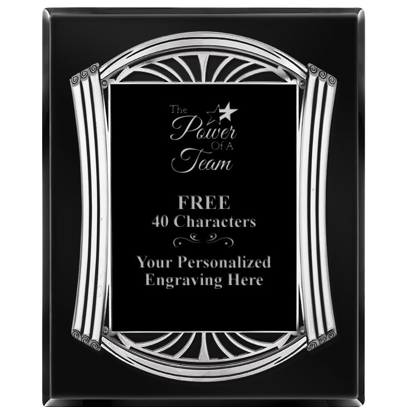 10.5X13 ROMAN BLACK W SLV PLQ