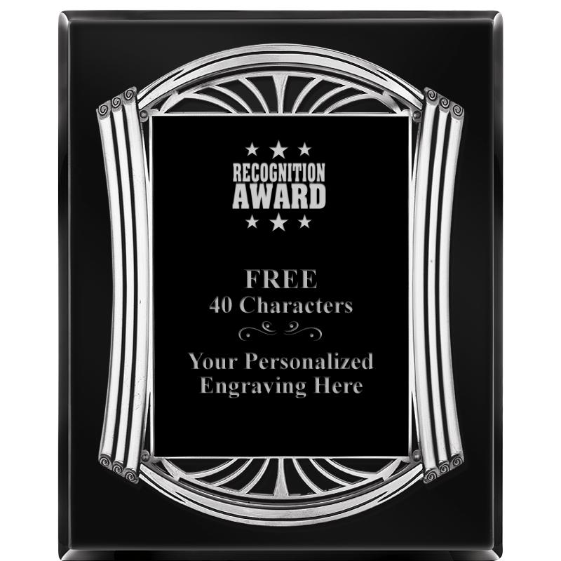 10.5X13 ROMAN BLACK W SLV PLQ