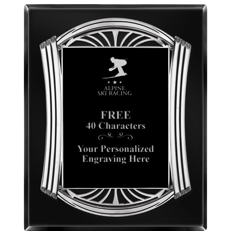 10.5X13 ROMAN BLACK W SLV PLQ