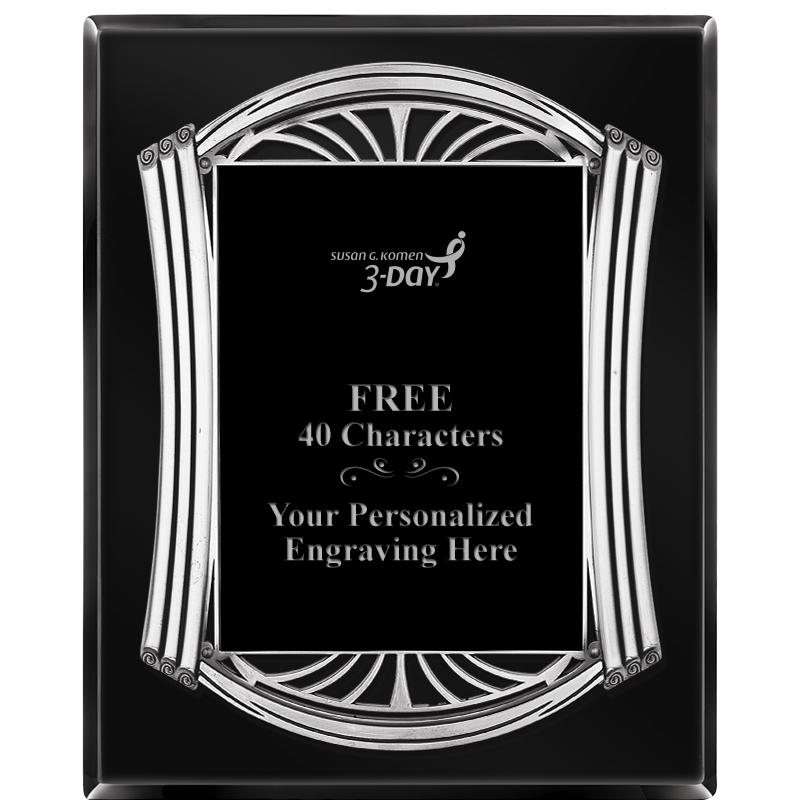 10.5X13 ROMAN BLACK W SLV PLQ