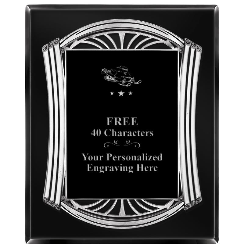 10.5X13 ROMAN BLACK W SLV PLQ