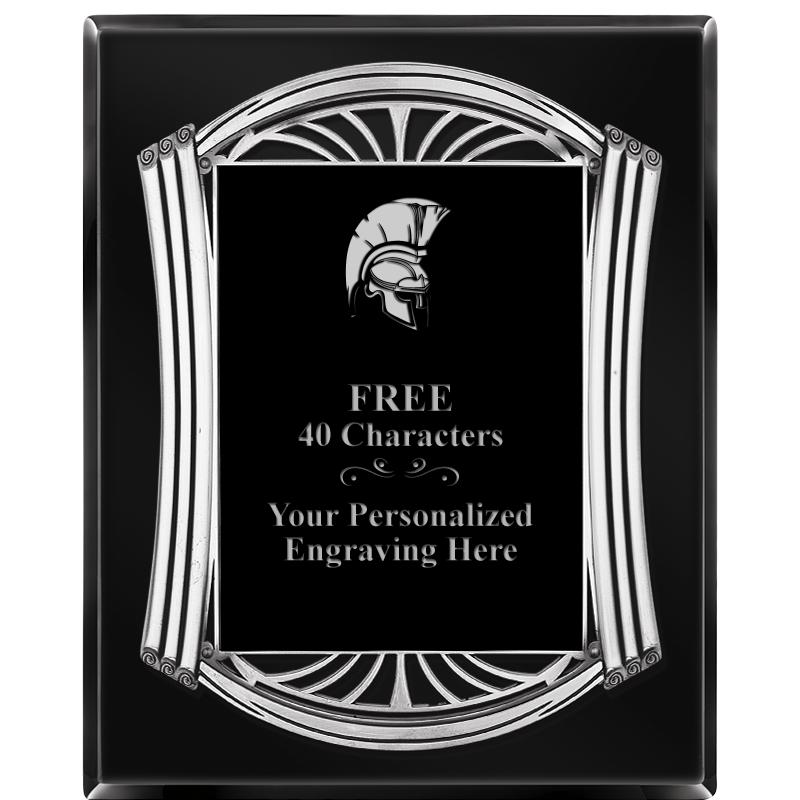 10.5X13 ROMAN BLACK W SLV PLQ