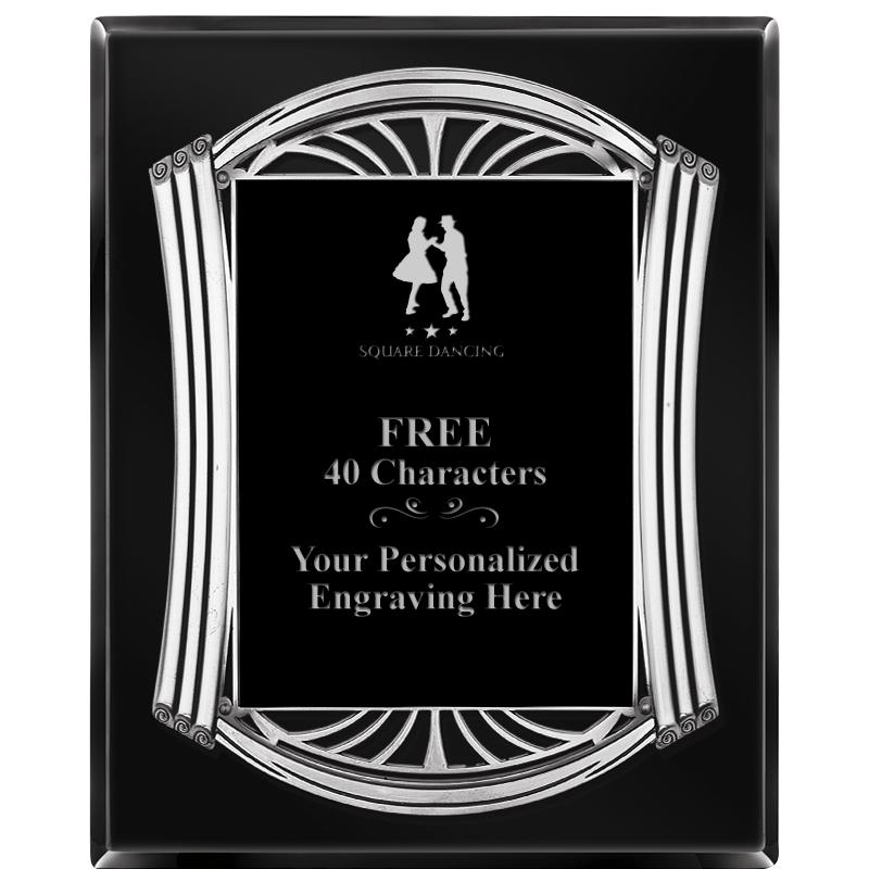 10.5X13 ROMAN BLACK W SLV PLQ