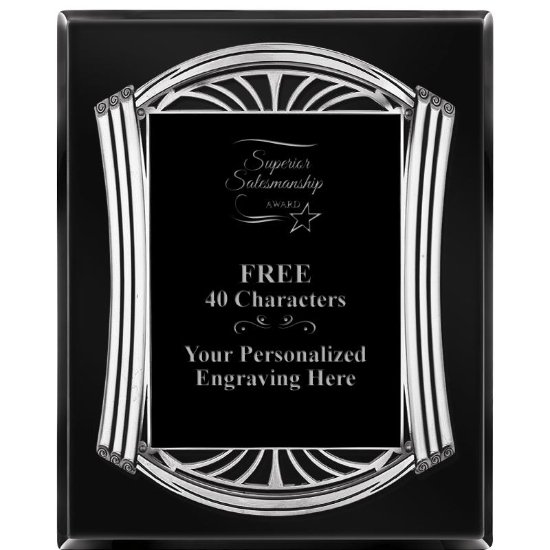 10.5X13 ROMAN BLACK W SLV PLQ