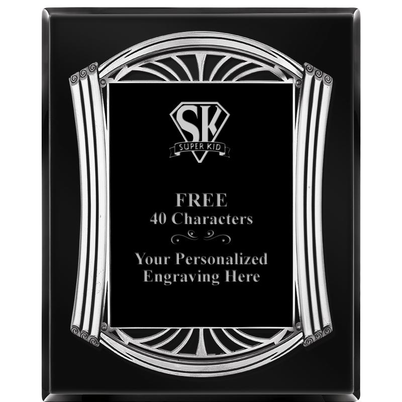 10.5X13 ROMAN BLACK W SLV PLQ