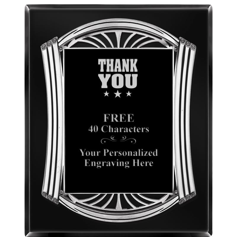 10.5X13 ROMAN BLACK W SLV PLQ