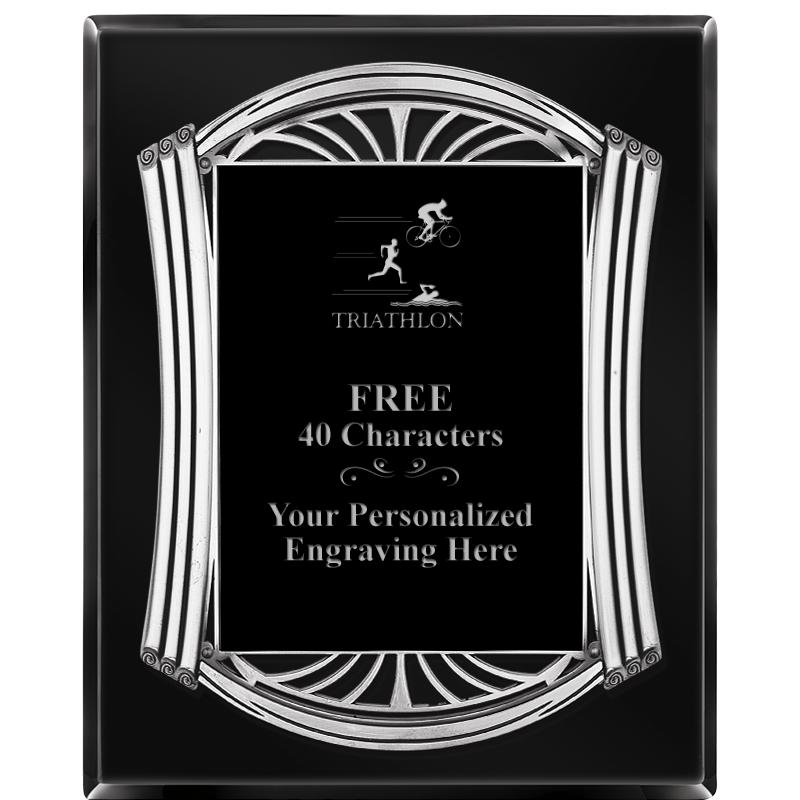 10.5X13 ROMAN BLACK W SLV PLQ