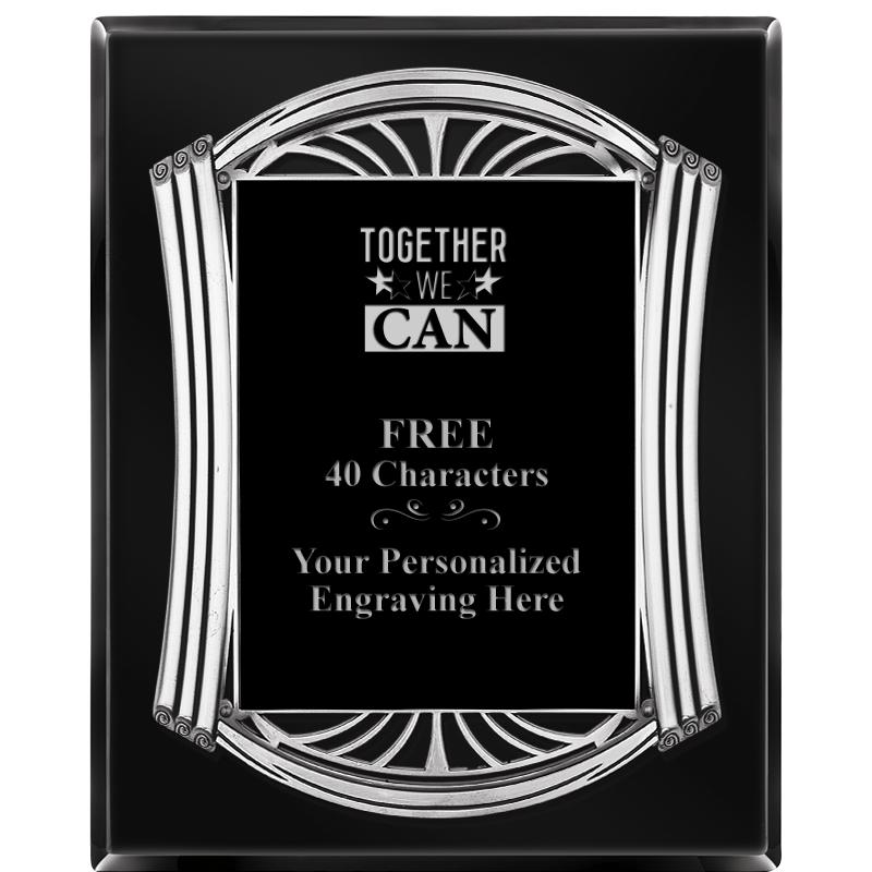 10.5X13 ROMAN BLACK W SLV PLQ