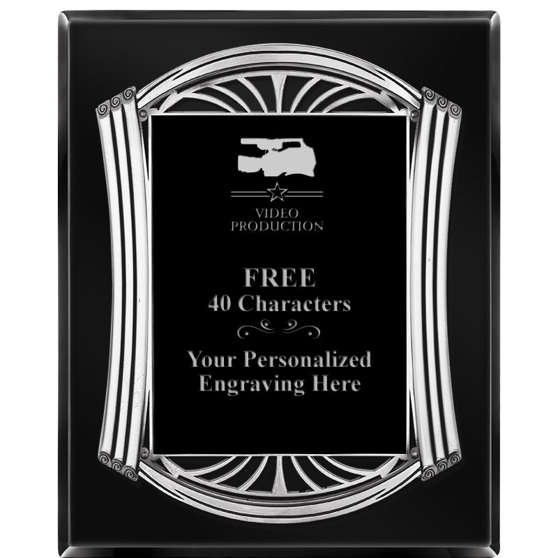 10.5X13 ROMAN BLACK W SLV PLQ