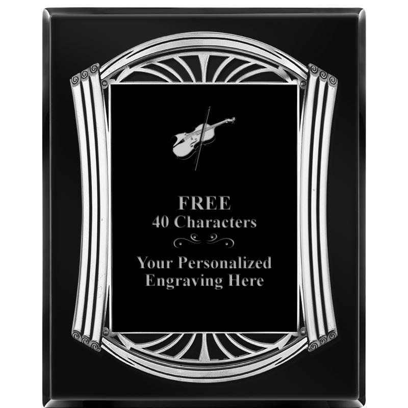 10.5X13 ROMAN BLACK W SLV PLQ