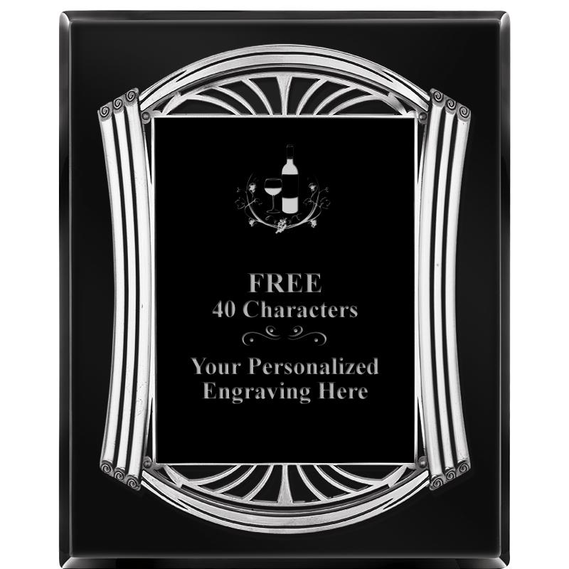 10.5X13 ROMAN BLACK W SLV PLQ