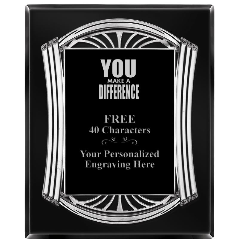 10.5X13 ROMAN BLACK W SLV PLQ