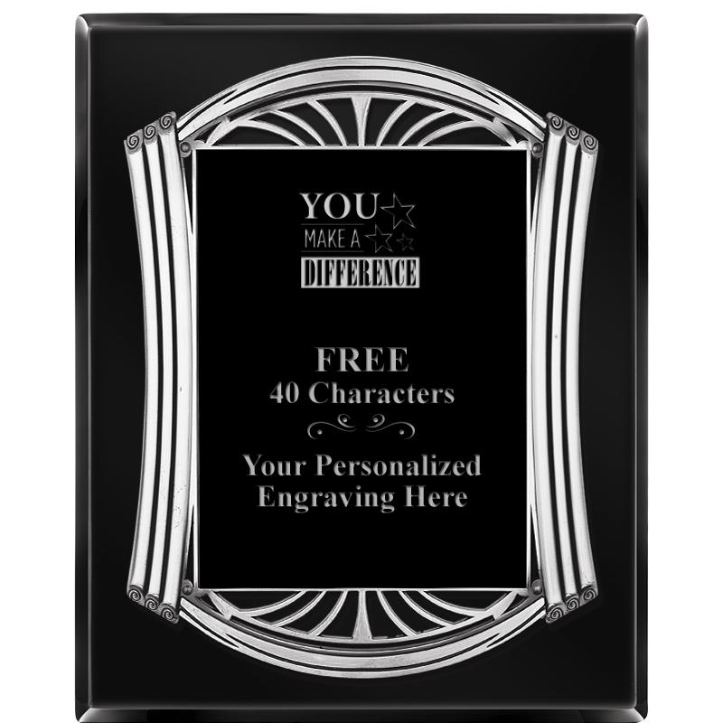 10.5X13 ROMAN BLACK W SLV PLQ