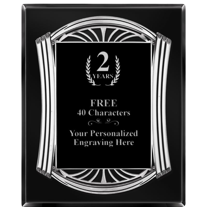 10.5X13 ROMAN BLACK W SLV PLQ