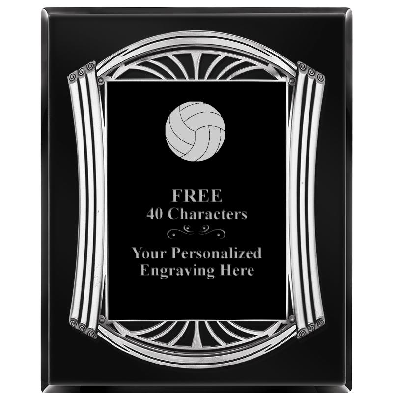 10.5X13 ROMAN BLACK W SLV PLQ