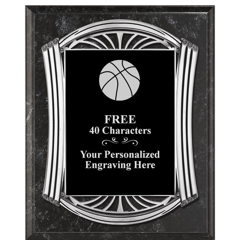 10.5X13 ROMAN BK MRBL W SLV PQ