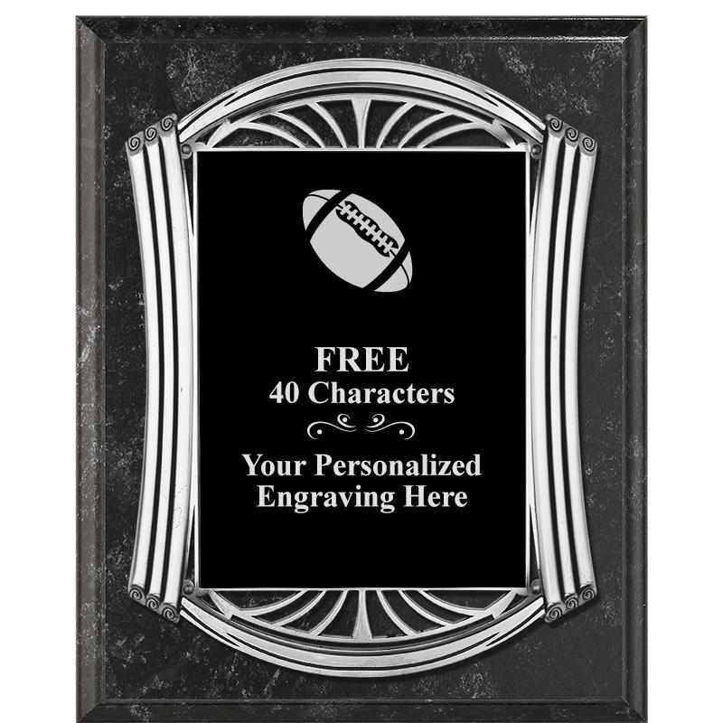 10.5X13 ROMAN BK MRBL W SLV PQ