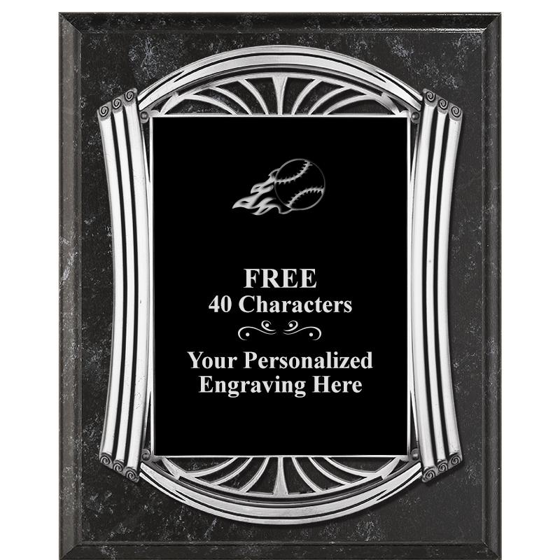 10.5X13 ROMAN BK MRBL W SLV PQ