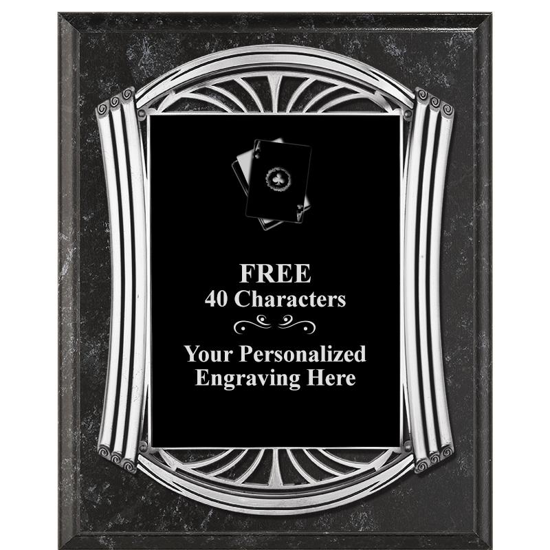 10.5X13 ROMAN BK MRBL W SLV PQ