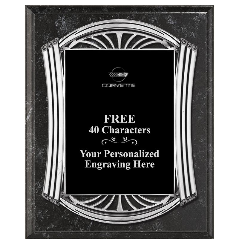 10.5X13 ROMAN BK MRBL W SLV PQ